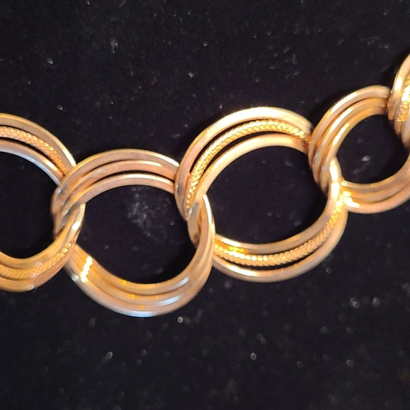 Romanza 18K Gold/ Bronze Graduated Circle Necklace - Picture 7 of 7